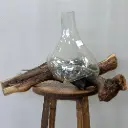 گلدان چوب و شیشه